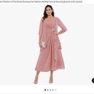 Elegant Mother of the bride 2-Piece dress in Dusty Rose
